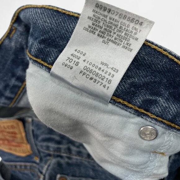 Levi's 505 Men's Blue Denim Jeans Size 34x29 Regular Straight Distressed Vintage - Picture 14 of 14